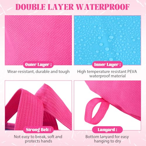 6 Sets Rose Red Foldable Foot Bath Kit 15L Collapsible Foot Soaking Tub Bathroom Towels Women Adult Foldable Slippers with Storage Bag Spa Soak Pedicure Bath for Travel Camping