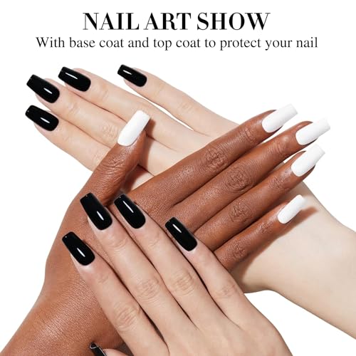 Double Rhythm Black & White UV LED Gel Nail Polish Set - 2 Pcs, 15ml