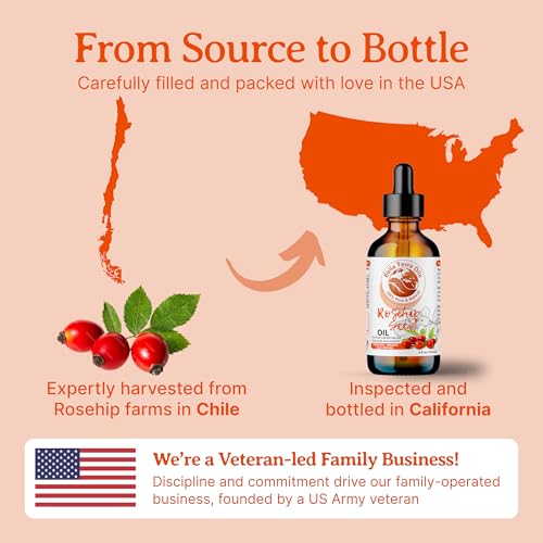 Bella Terra Oils - Organic Rosehip Oil for Face 2oz - Immerse in Vitamin-Rich Organic Rosehip Legacy, Packed with Provitamin A, Non-Greasy Formula for a Supple Glow