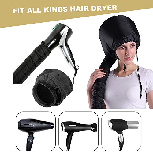 Bonnet Hood Hair Dryer Attachment - Adjustable Soft Dryer Bonnet Cap
