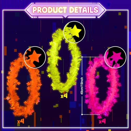 Mega-L 12 Pack Glow in The Dark Necklaces for Parties, Neon Neon Party Supplies