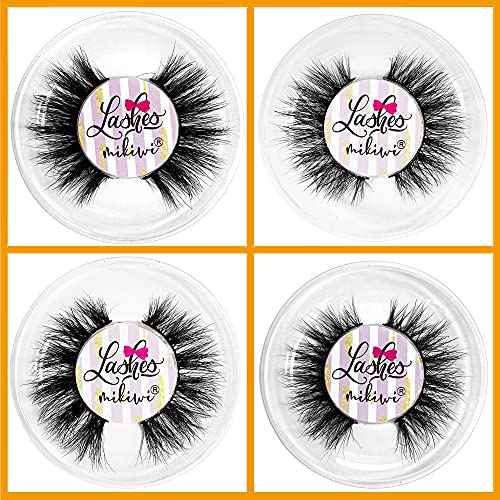 Mink Lashes Natural Look Mikiwi Eyelashes, 14-18mm 5D Mink Eyelashes, Natural Lashes Strip