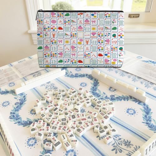 American Mahjong Tile Bag - Portable Canvas Storage Case