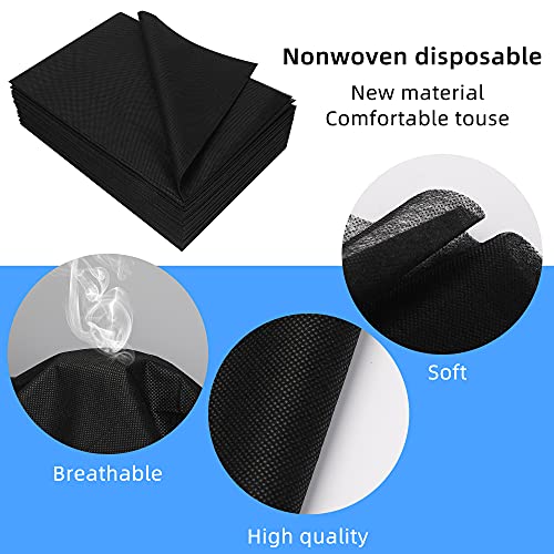 Disposable Massage Table Sheets 20-Pack - Non-Woven Spa Bed Cover, 31" x 70" Black
