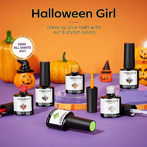 Modelones Neon Gel Nail Polish Set - 6 Bright Colors for Halloween - A-1 Variation