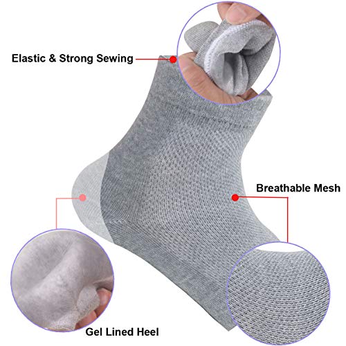 Exptolii Moisturizing Gel Heel Socks - 3 Pairs Toeless Spa