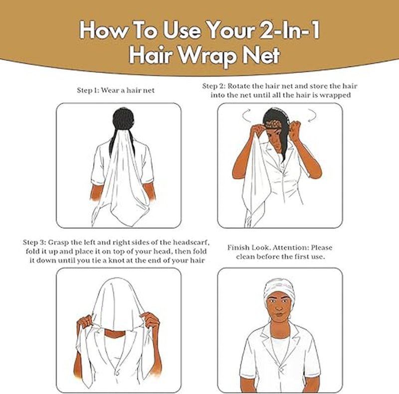 2-in-1 Silk Press Wrap Cap & Hair Net for Curly Hair