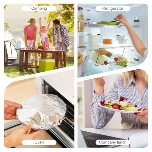 Reusable Aluminum Foil Food Covers - Heat-Resistant with Elastic Edge