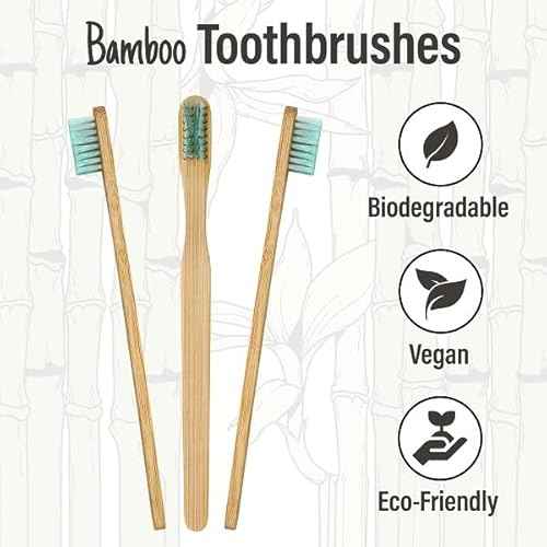 144 Biodegradable Prepasted Bamboo Tooth Brush Individually Wrapped Soft Bristles,Refreshing Mint Flavor Paste (144 Pack)