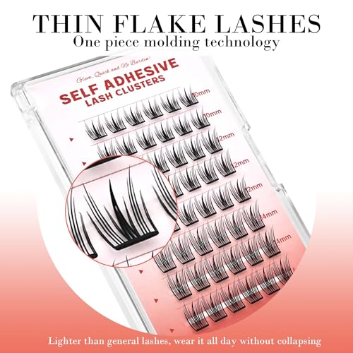 GAQQI Self Adhesive Lash Clusters 10-14mm Press On Lashes