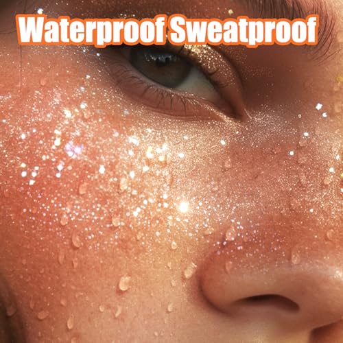 Vodolo Glitter Freckles Face Tattoo Stickers, 12 Pack Waterproof