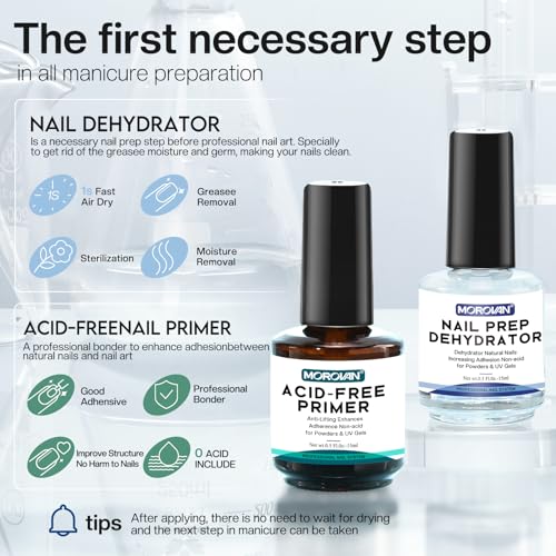 Morovan Nail Dehydrator and Acid-Free Primer Kit Set