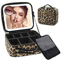 LED Makeup Case with Light Mirror & Adjustable Dividers