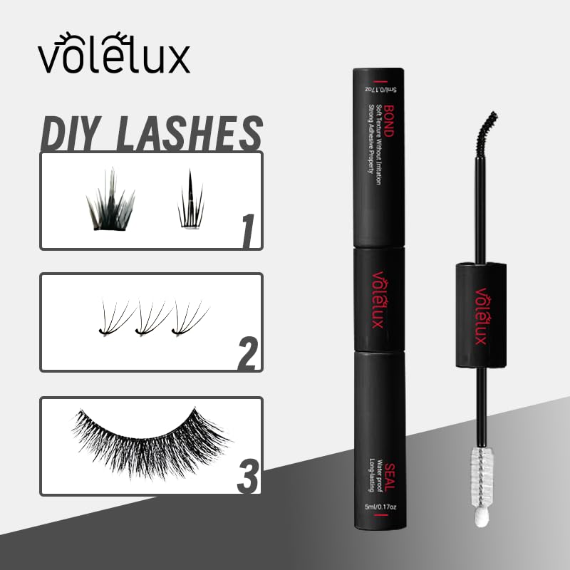 Volelux 2-in-1 Lash Bond & Seal Glue - Waterproof, Fast-Drying