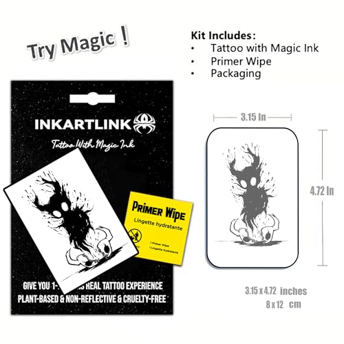 INKARTLINK Semi-Permanent Tattoos - Waterproof, Lasts 7-14 Days
