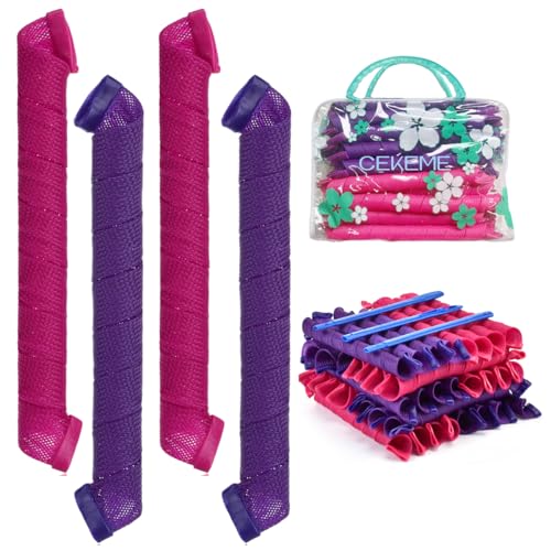 40pcs Heatless Spiral Hair Rollers Kit, 22inch Curlers for All Hair Types