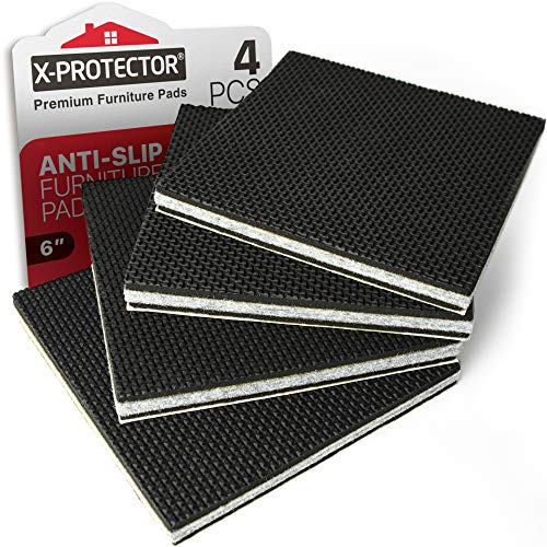 X-PROTECTOR Non Slip Furniture Pads – 4 PCS Premium Furniture Grippers 6"! Best SelfAdhesive Rubber Feet Furniture Feet – Ideal Non Skid Furniture Pad Floor Protectors – Keep Furniture in Place!