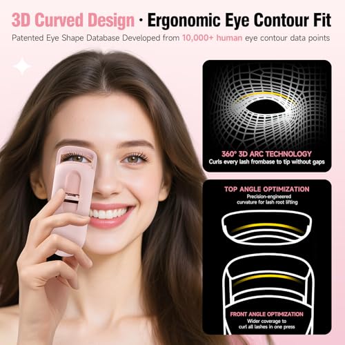 DUDUDU Heated Eyelash Curler - 2-Temp Portable Lash Curler