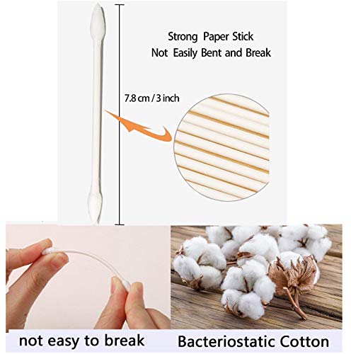 Rayhee Double Precision Cotton Swabs with Eco-Friendly Paper Sticks (800 Count)