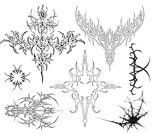 Cybersigilism Y2K Temporary Tattoos - 5 Sheets Edgy Gothic Designs