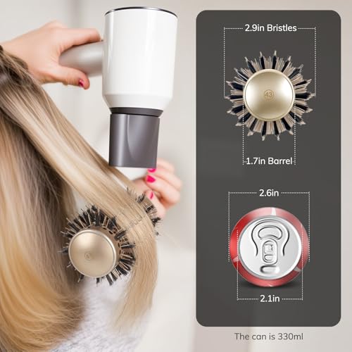 Nano Ceramic Ionic Round Brush 1.7" for Blow Drying & Styling