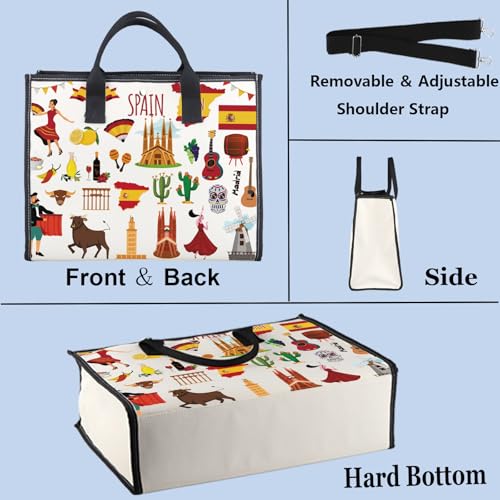 WZMPA Spain Travel Bag - Souvenir Gift Vacation Makeup Zipper Pouch Bag For Trip