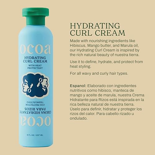 OCOA Hydrating Curl Cream with Hibiscus & Mango Butter - 8oz