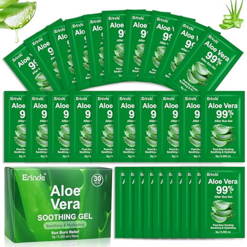 Erinde 30-Pack Travel Size Aloe Vera Gel - Face, Hair & Body