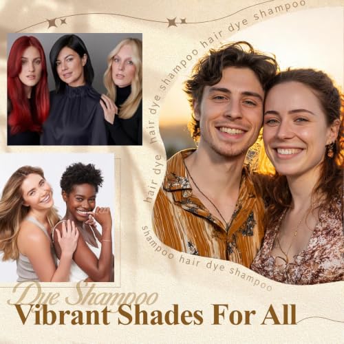 Natural Black Hair Dye Shampoo for Gray Hair - 3 in 1, 16.9 Fl Oz