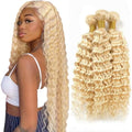Freiuoke 613 Deep Wave Human Hair Bundles - Blonde 18-22 Inch