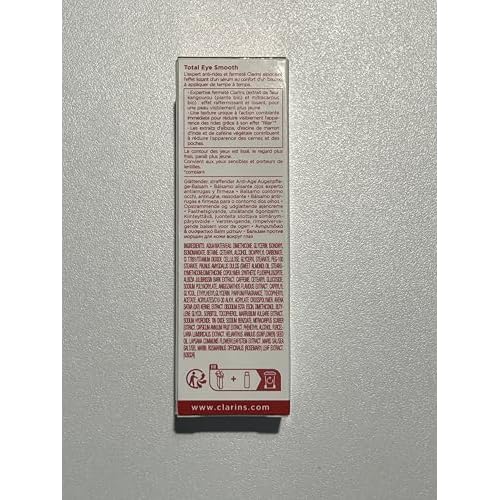 Clarins Total Eye Smooth | 2-In-1 Anti-Aging Eye Cream and 10-Minute Eye Mask | Minimizes Appearance Of Wrinkles, Dark Circles and Puffiness | Visibly Firms and Smoothes | All Skin Types | 0.5 Ounces
