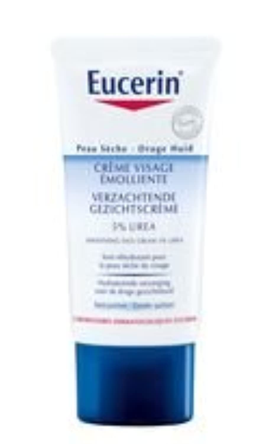 Eucerin 5% Urea Smoothing Face Cream, 50ml - Hydrating Moisturizer for Dry Skin, Dye-Free, Adult