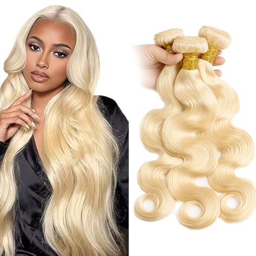 613 Blonde Body Wave Human Hair Bundles - 330g, 3 Bundles, 24-28 inch
