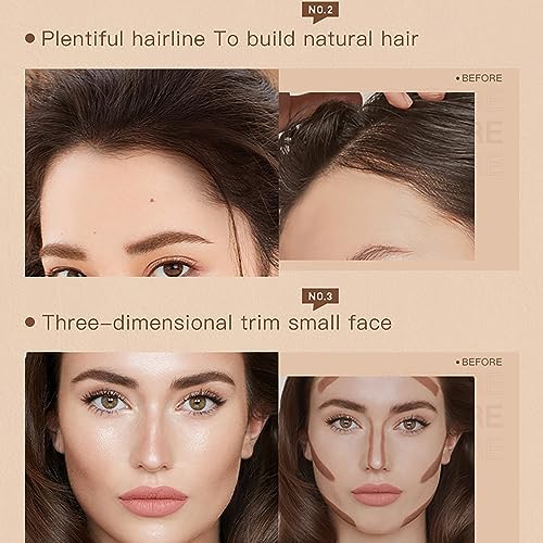 Eyebrow Stamp Stencil Kit with 20 Reusable Stencils & Dual-Color Pomade