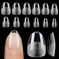 UNA GELLA Extra Short Almond Soft Gel Nail Tips - 120Pcs Pre-Etched