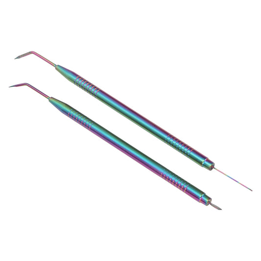 Brrnoo 2 Pieces Eyelash Perm Tool,Lash Separator Tint Tool,Stainless Steel Lash Rods Tool with Comb for Eyelash Eyebrow Perming Tinting Curling Extensions (Colorful)