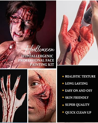 Fake Blood Spray & Dripping Kit for Halloween Cosplay Makeup