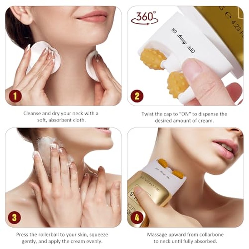 AH8 Neck Firming Cream with Hexapeptide - Intensive Moisturizing & Tightening Lotion for Crepey Skin, Supports Skin Comfort, All Skin Types - 4.23 oz