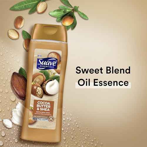 Suave Body Wash Variety 2-Pack, Milk & Honey + Cocoa Butter & Shea ? Gentle Body Washes with Sweet Blend Oil Essence, 18 Oz Ea