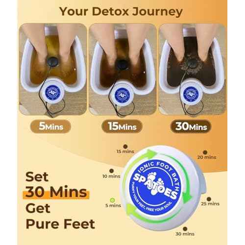 Ionic Foot Detox Machine 3.0, Foot Spa at Home detox, Ion Detox Foot Bath Cleanse Machine to Remove Toxins -2 Arrays, 15 Disposable Foot Bath Liners, Detox Sea Salt, Upgraded Durable Basin