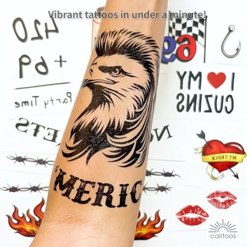 Mens White Trash Temporary Tattoos - 13 Pack Costume Kit