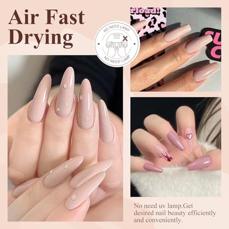 DouborQ 6 Colors Pink Nude Nail Polish Set - Long-lasting Manicure