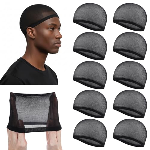 Wave Cap 10-Pack Stretchy Nylon Wig Cap for Men & Women