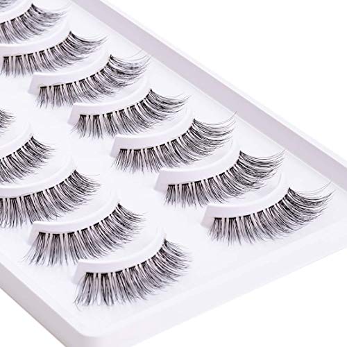 EMEDA 3D False Eyelashes 12mm Natural Wispy Cat Eye 10 Pairs