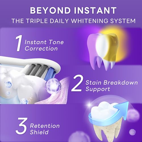 SAKYPRORAL Purple Whitening Toothpaste 3.88oz Pack of 3 - Dual Enzyme Stain Removal