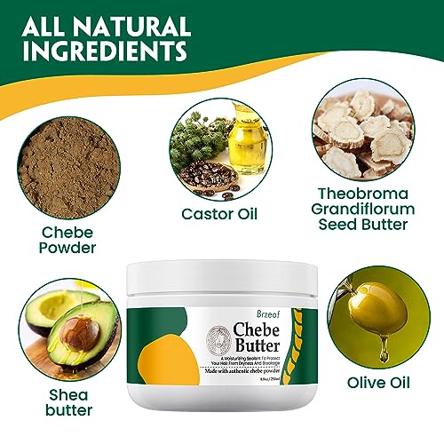 Brzeaf Chebe Hair Butter 8.8 Oz – Repairs Fragile Hair, Promotes Growth