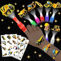 72-Piece Construction Party Favors – LED Finger Lights & Tattoos