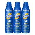 Coppertone Sport SPF 50 Sunscreen Spray, Water Resistant, 3 Pack