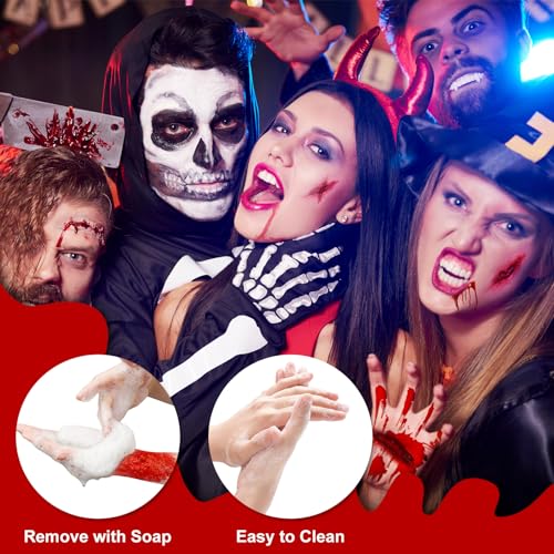 Halloween Fake Blood Makeup Kit with 3-Size Vampire Teeth