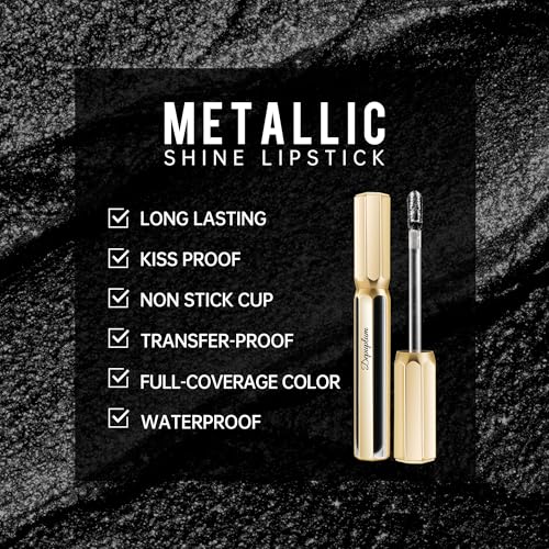Depuplum Metallic Glitter Lipstick - Waterproof Long Lasting Color